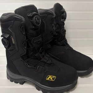 KLIM Adrenaline GTX Snowmobile Goretex Snow Boots BOA Lacing Black Mens Size 8